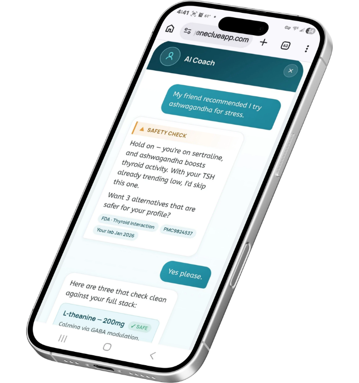 GeneClue AI Coach conversation on a phone